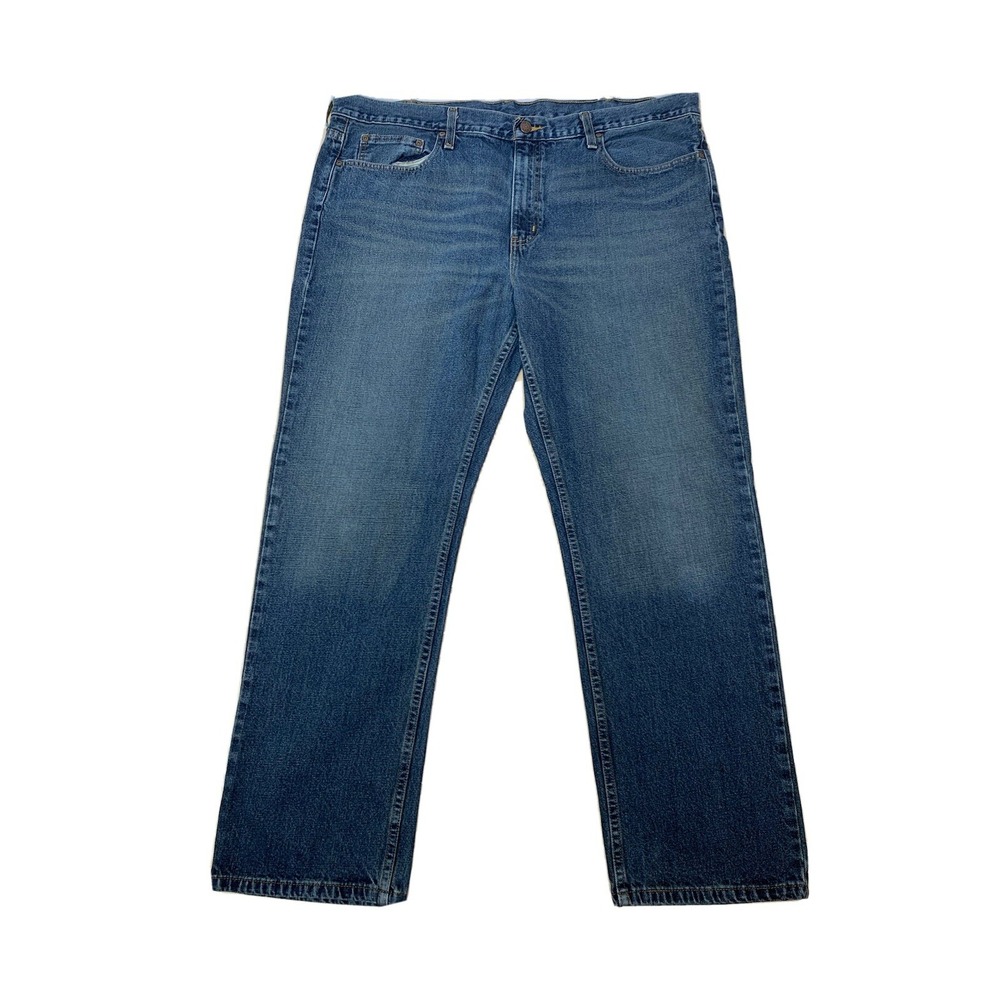 Faded Glory Straight Fit Jeans Men's Size 42x32‎ Blue 5-Pocket Whisker Dark Wash